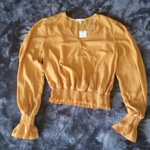 ULTRA FLIRT GOLD LONG SLEEVE BLOUSE